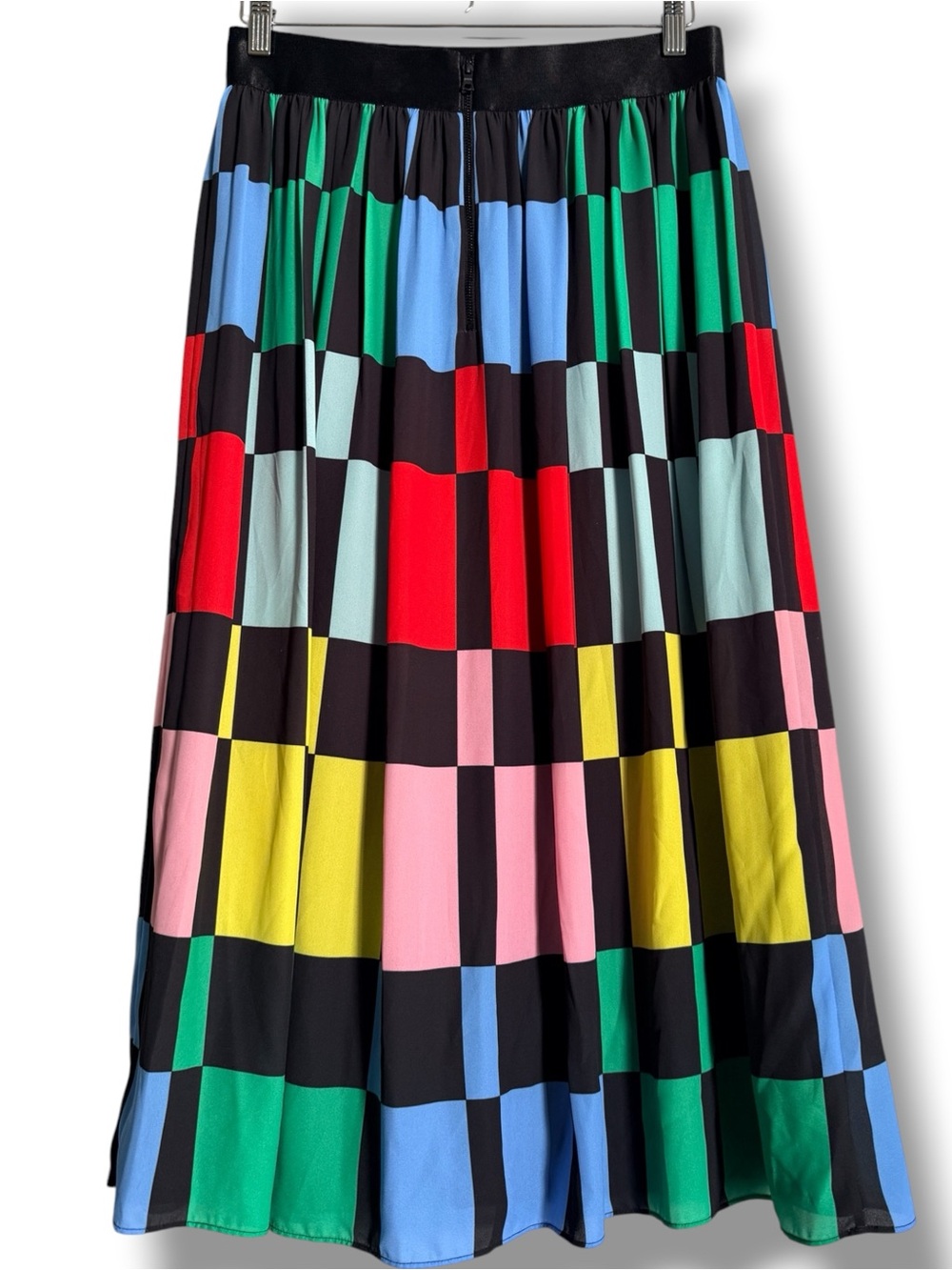 Alice + Olivia Melda Checkered Midi Gathered Skirt Size 10 NWT - Picture 7 of 16